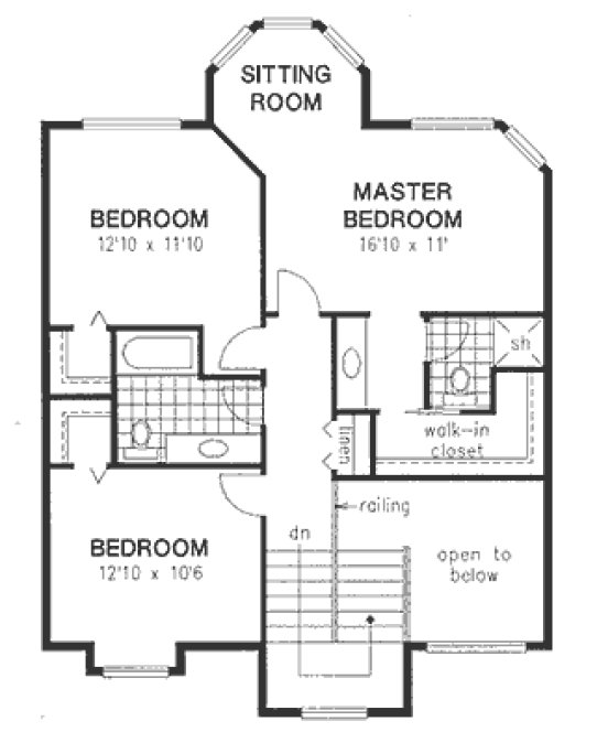Second Floor Plan for House Plan #136698