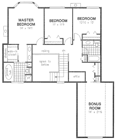 Second Floor Plan for House Plan #138698