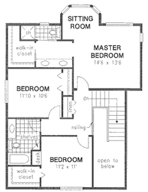 Second Floor Plan for House Plan #132798