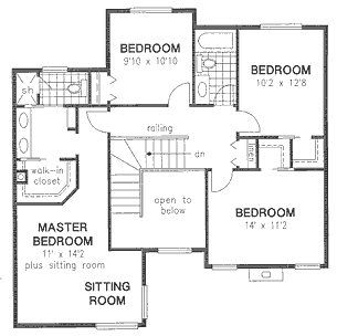Second Floor Plan for House Plan #136009