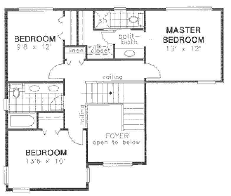 Second Floor Plan for House Plan #137009