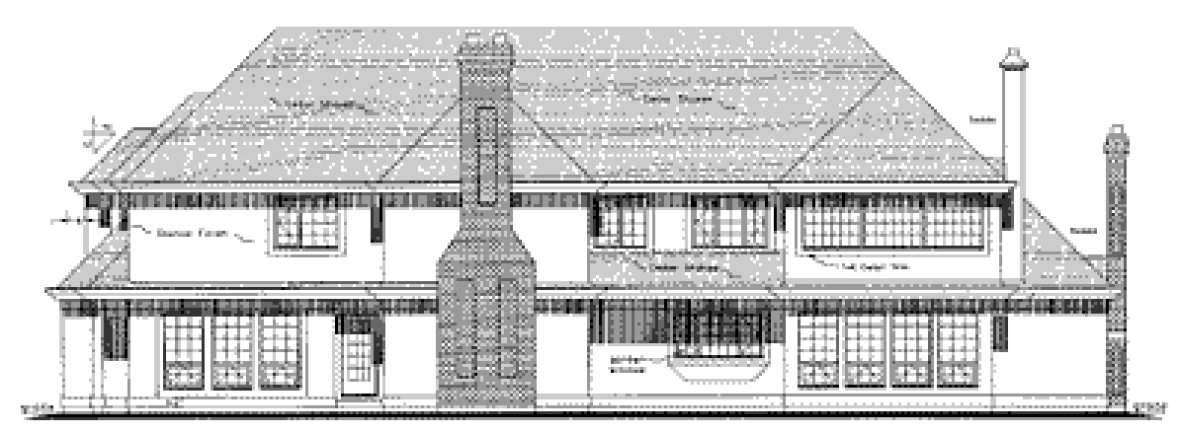 Rear Elevation for House Plan #139009