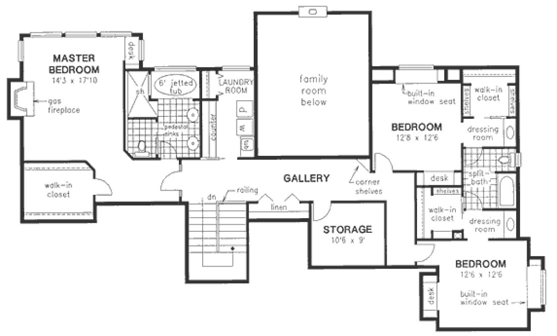 Second Floor Plan for House Plan #139009
