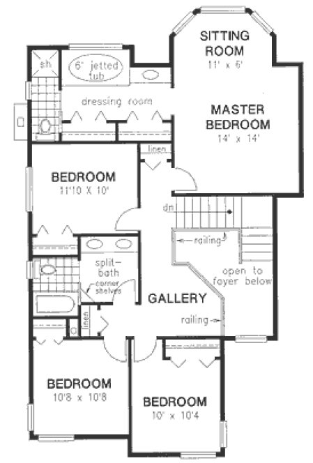 Second Floor Plan for House Plan #138309
