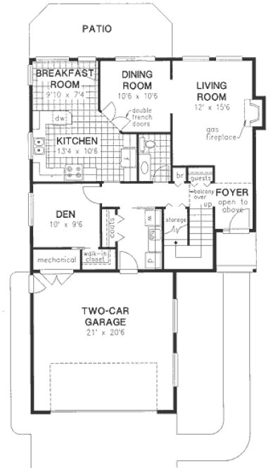 Main Floor Plan for House Plan #130409
