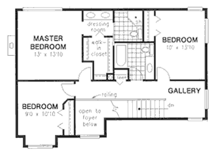 Second Floor Plan for House Plan #131409