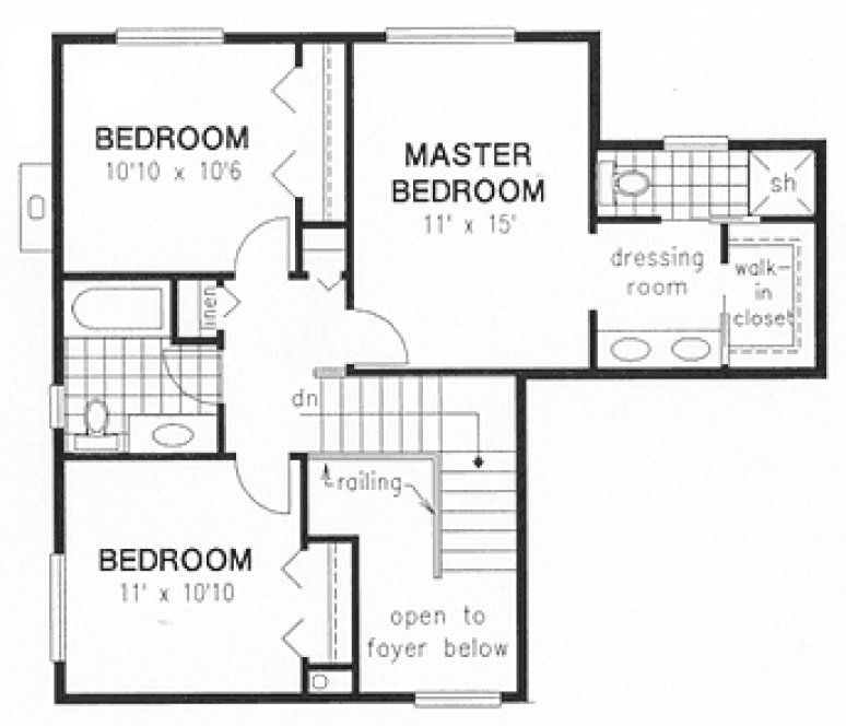 Second Floor Plan for House Plan #133409