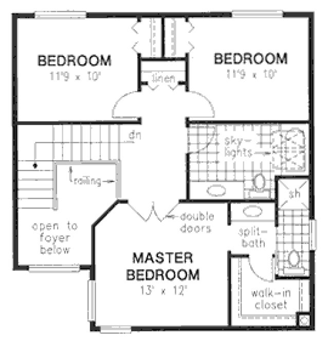 Second Floor Plan for House Plan #134409