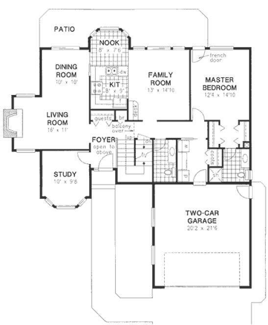 Main Floor Plan for House Plan #135409