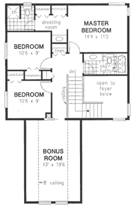 Second Floor Plan for House Plan #138409