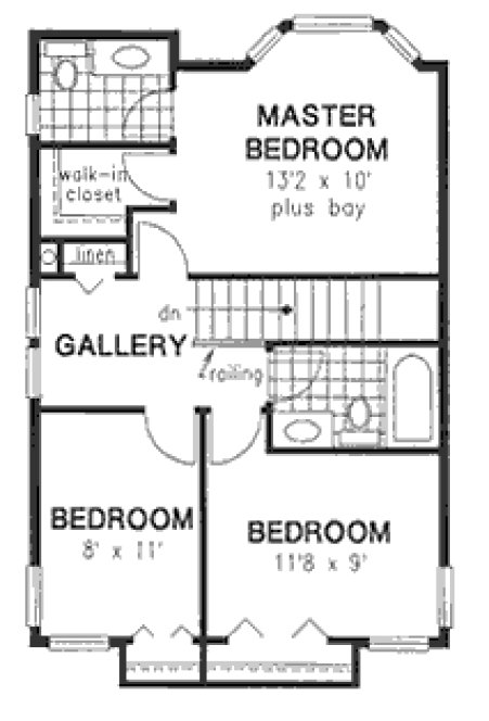 Second Floor Plan for House Plan #137709