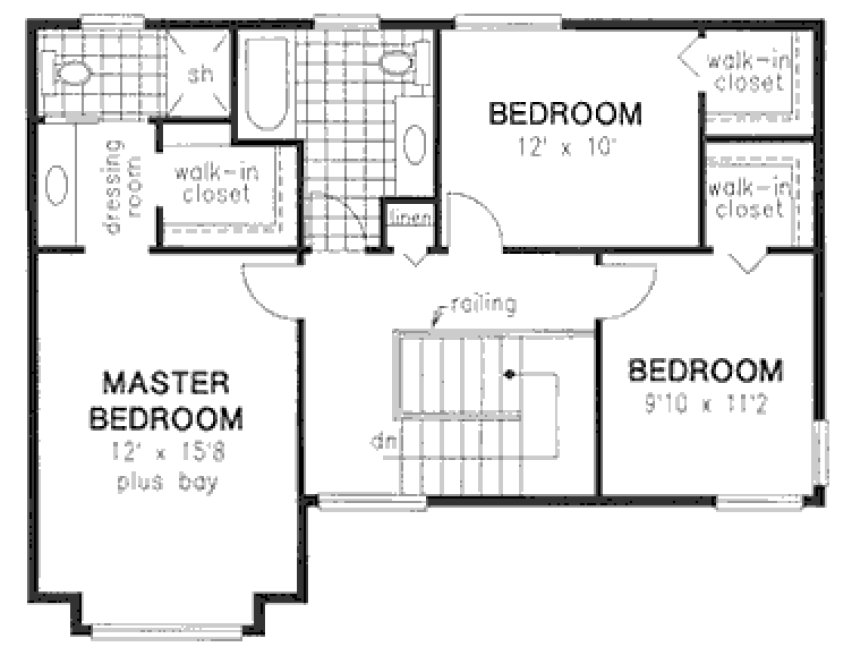 Second Floor Plan for House Plan #138709