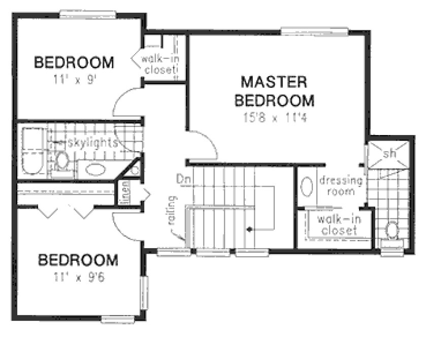 Second Floor Plan for House Plan #131809