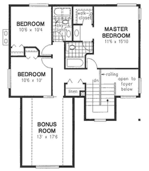 Second Floor Plan for House Plan #130019