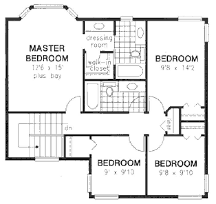 Second Floor Plan for House Plan #131019