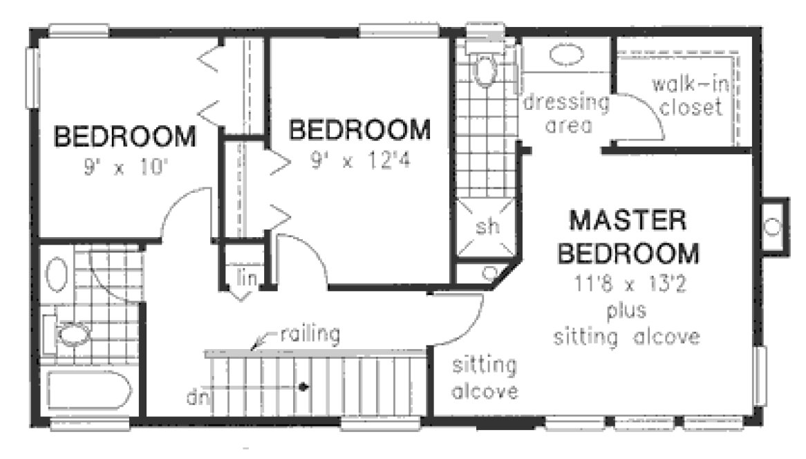 Second Floor Plan for House Plan #133019