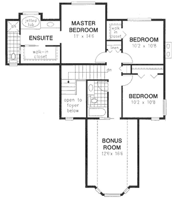 Second Floor Plan for House Plan #134019