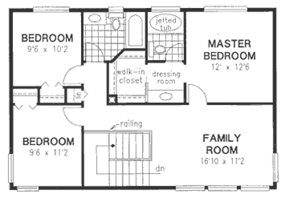Second Floor Plan for House Plan #135019