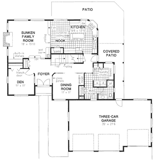Main Floor Plan for House Plan #136019