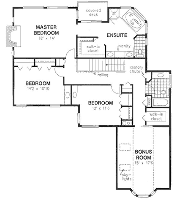 Second Floor Plan for House Plan #136019