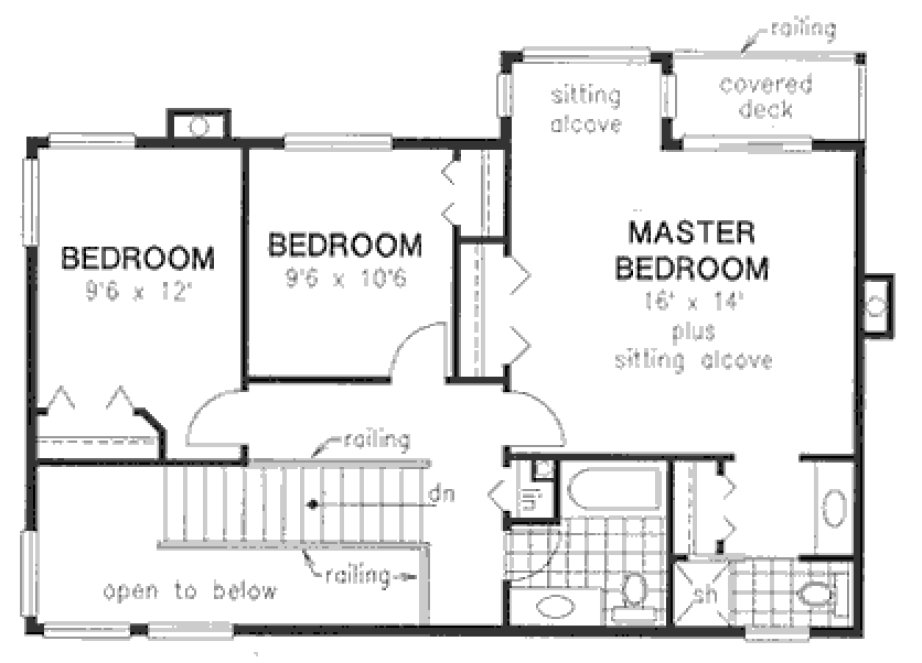 Second Floor Plan for House Plan #137019