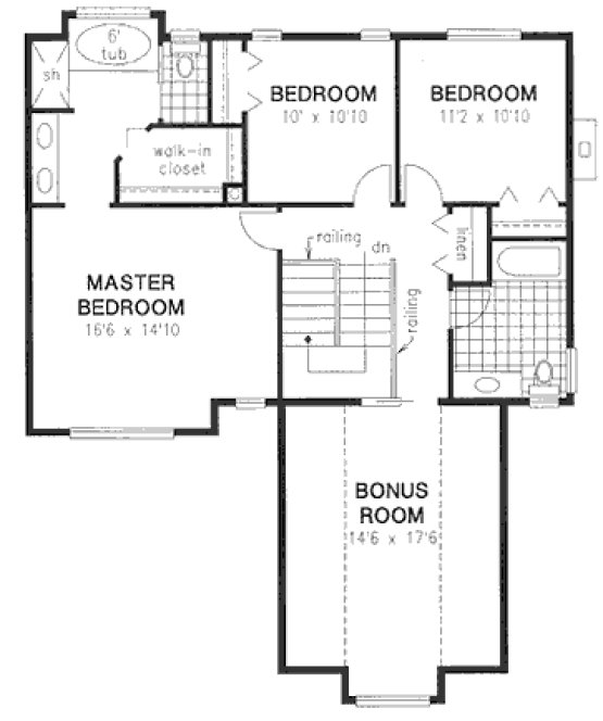 Second Floor Plan for House Plan #138019