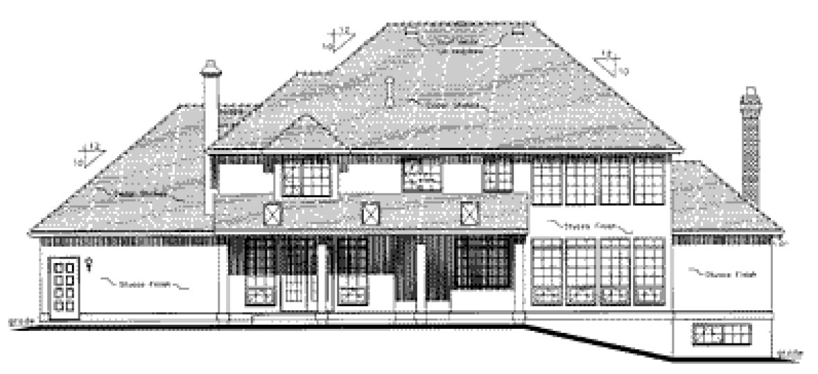 Rear Elevation for House Plan #137119