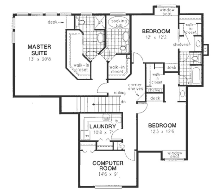Second Floor Plan for House Plan #137119