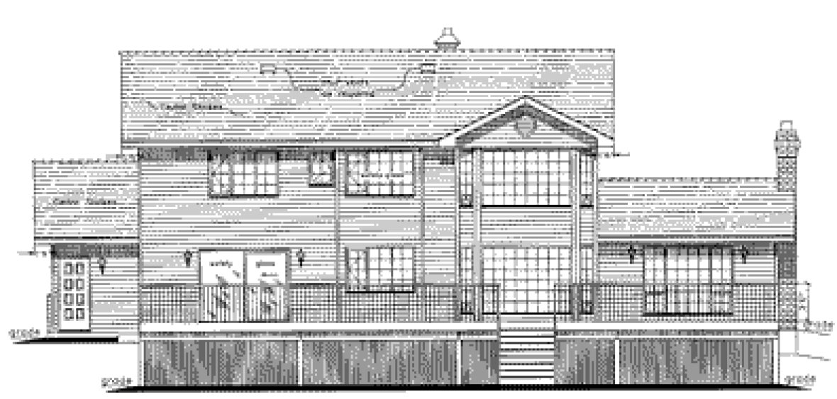 Rear Elevation for House Plan #138119