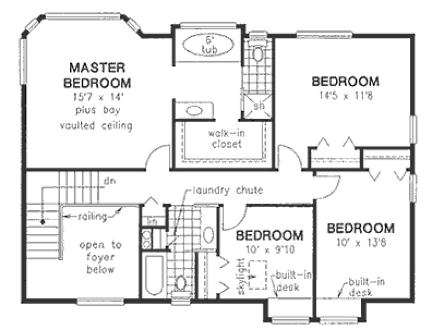 Second Floor Plan for House Plan #138119