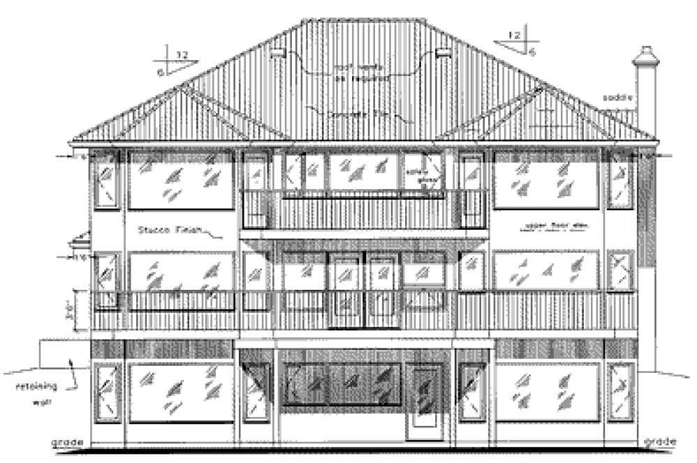 Rear Elevation for House Plan #137219