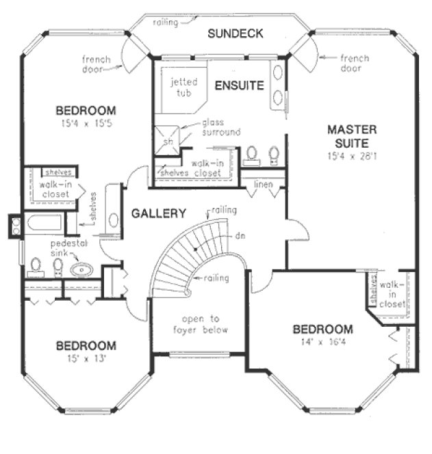 Second Floor Plan for House Plan #137219