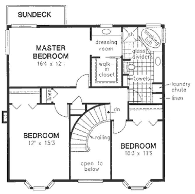 Second Floor Plan for House Plan #135319