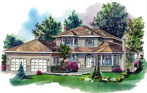 Full Rendering for House Plan #136319