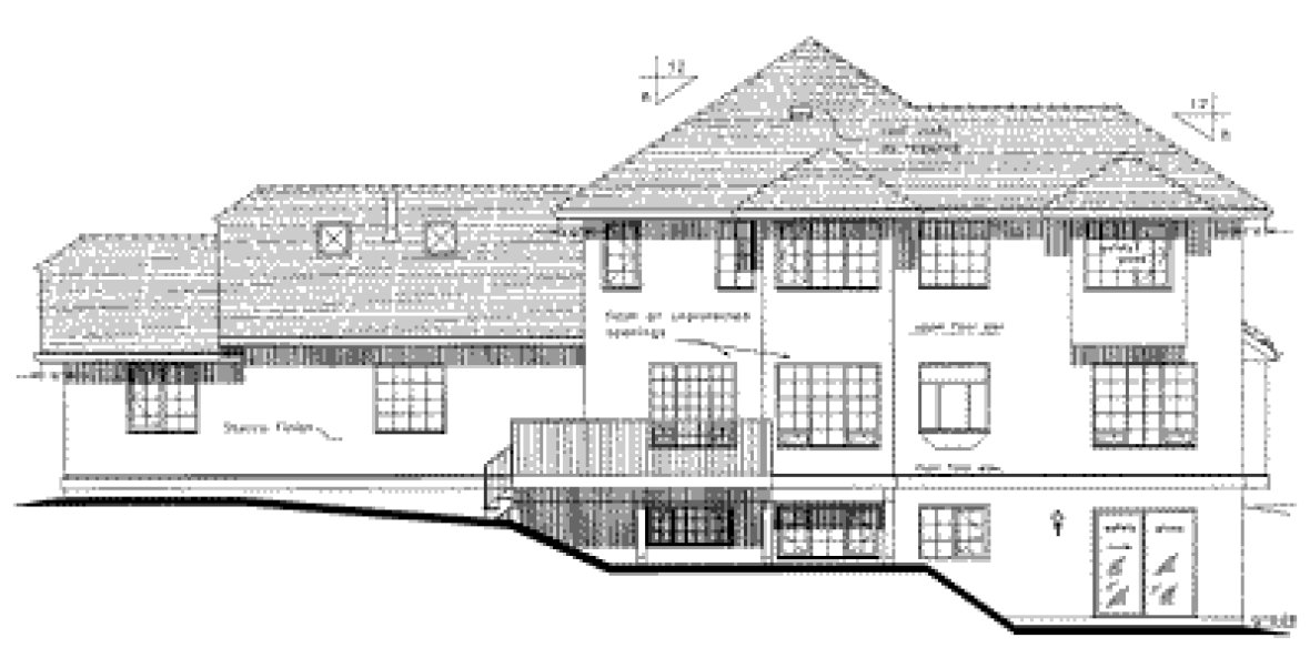 Rear Elevation for House Plan #133719