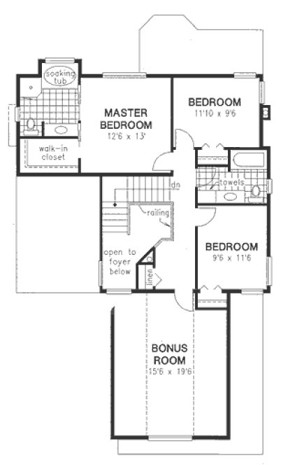 Second Floor Plan for House Plan #130819