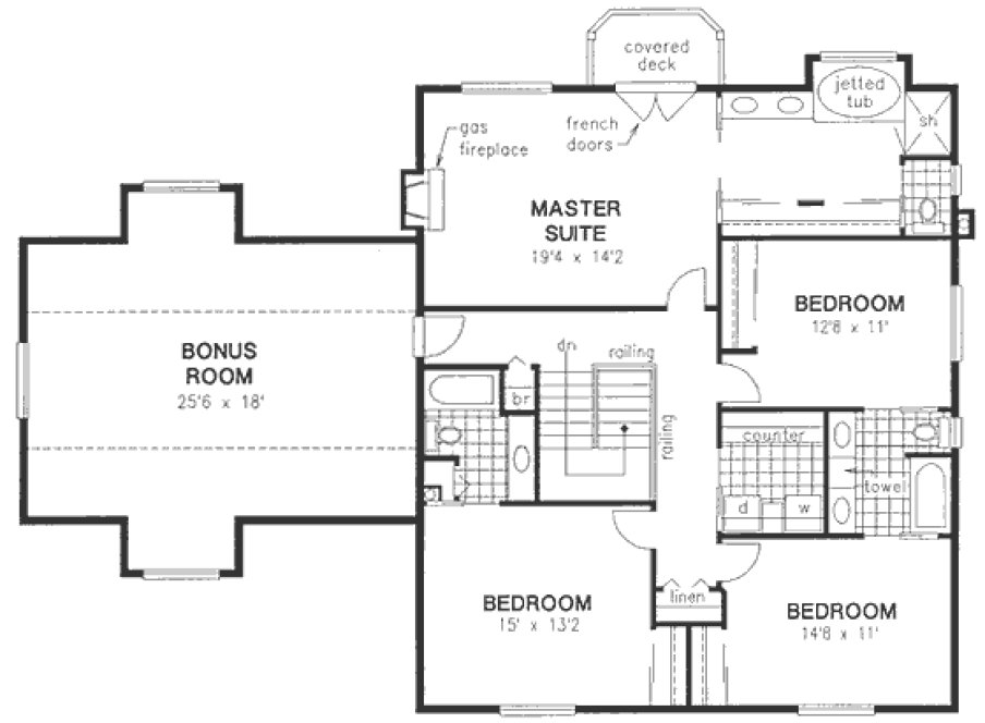 Second Floor Plan for House Plan #130029