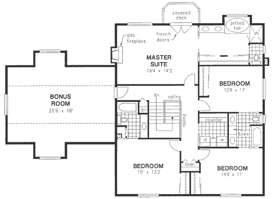 Second Floor Plan for House Plan #130029