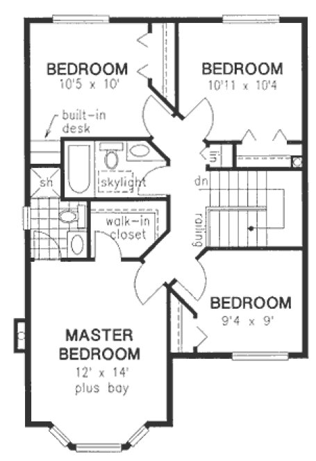 Second Floor Plan for House Plan #135229