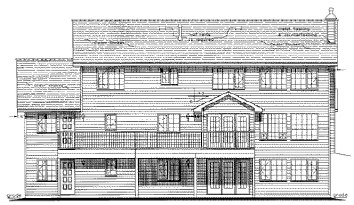 Rear Elevation for House Plan #139229