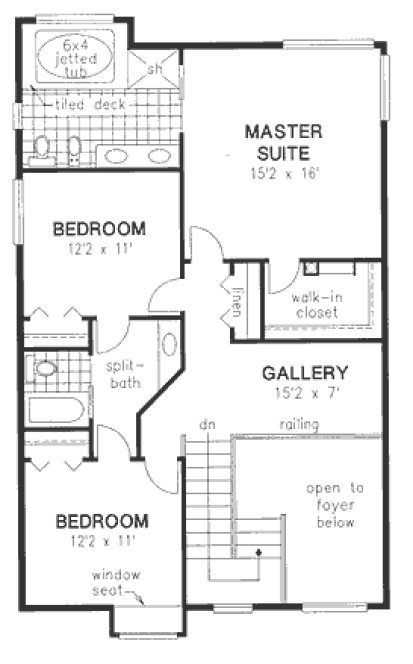Second Floor Plan for House Plan #137529