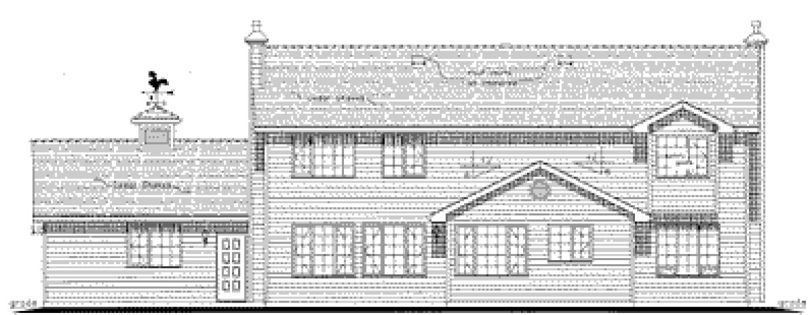 Rear Elevation for House Plan #131139