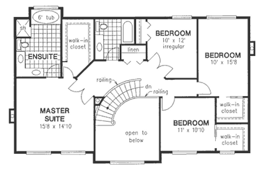 Second Floor Plan for House Plan #131139