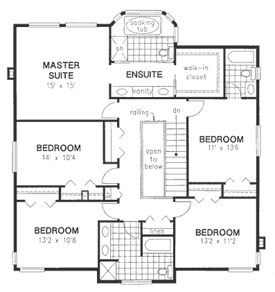 Second Floor Plan for House Plan #133439