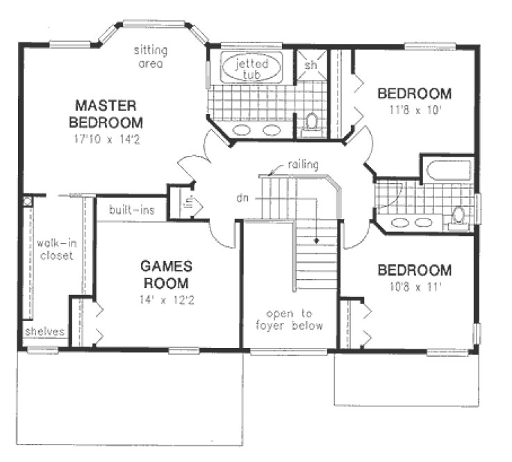 Second Floor Plan for House Plan #135149