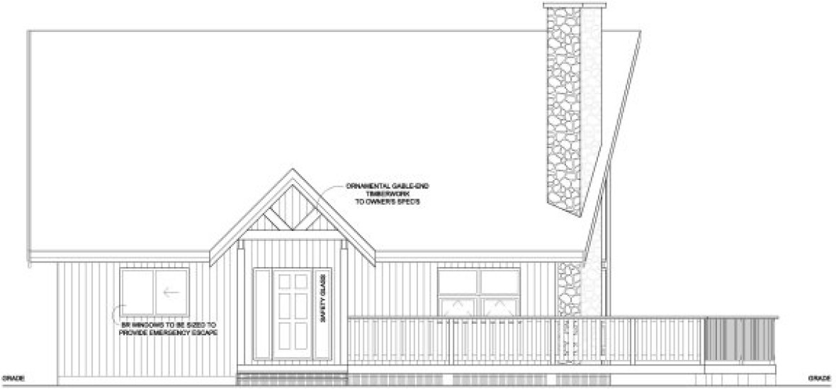 Left Elevation for House Plan #102016