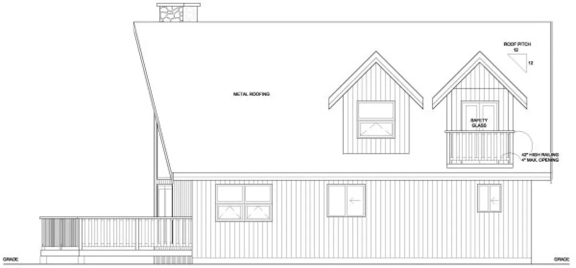 Right Elevation for House Plan #102016