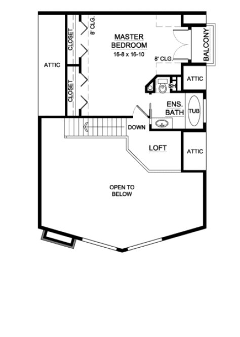 Attic Plan for House Plan #102016