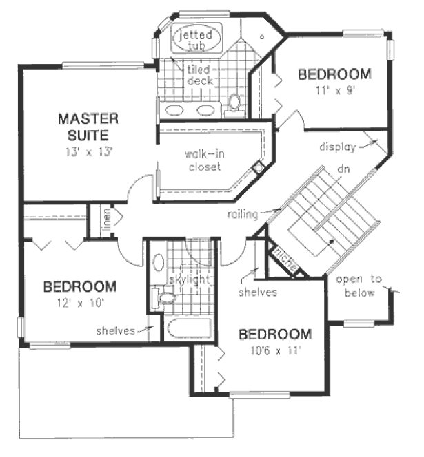 Second Floor Plan for House Plan #137149