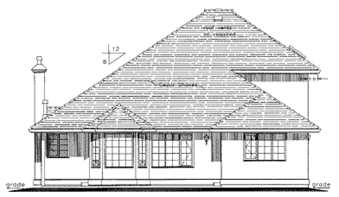Rear Elevation for House Plan #139149